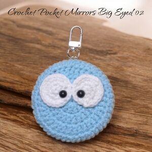 Blue Crochet Pocket Mirror